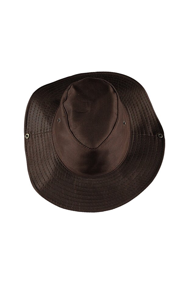 Hiking and Hunting Sun Hat with Snap Button (Unisex) (Brown)