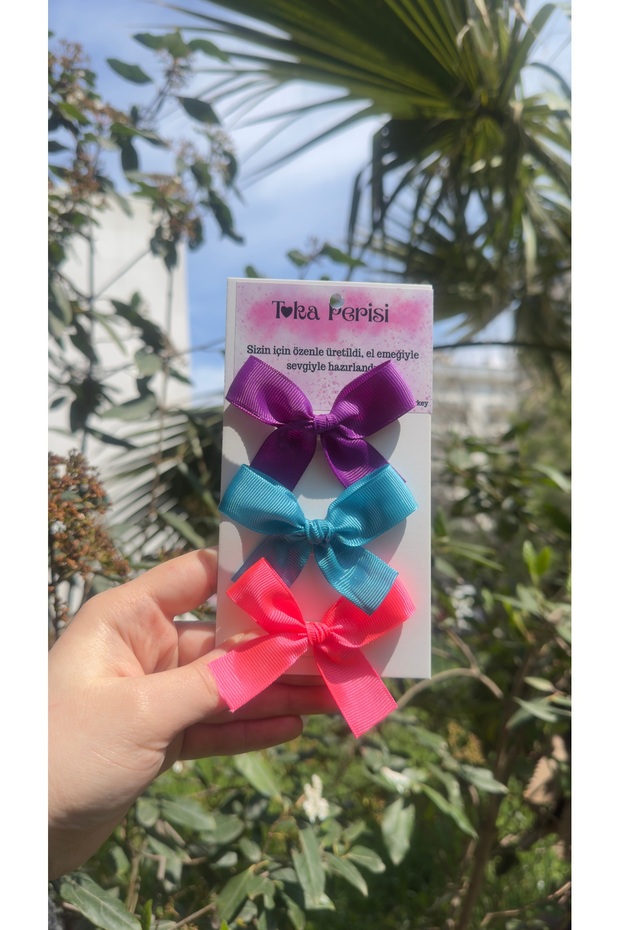 Baby Neon Tonlar Saçı Az Baby Hair Clips Set of 3 (Baby Hair Clips That Do Not Hurt Hair)