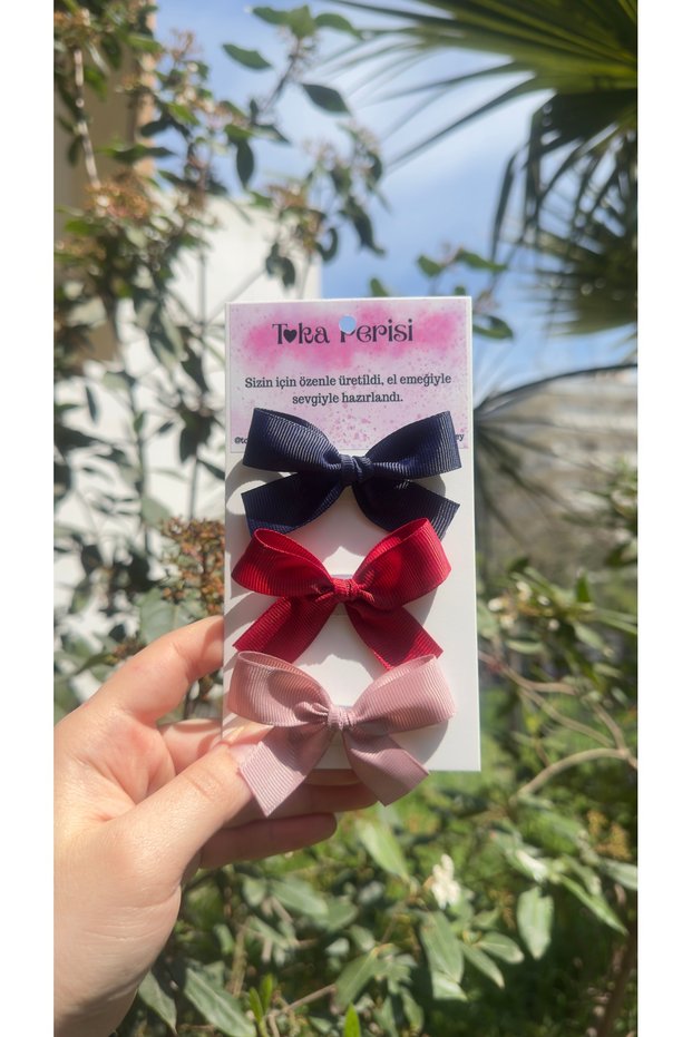 Baby Tonlar Saçı Az Baby Hair Clip Set 3-Piece (Baby Hair Clip That Does Not Hurt Hair)