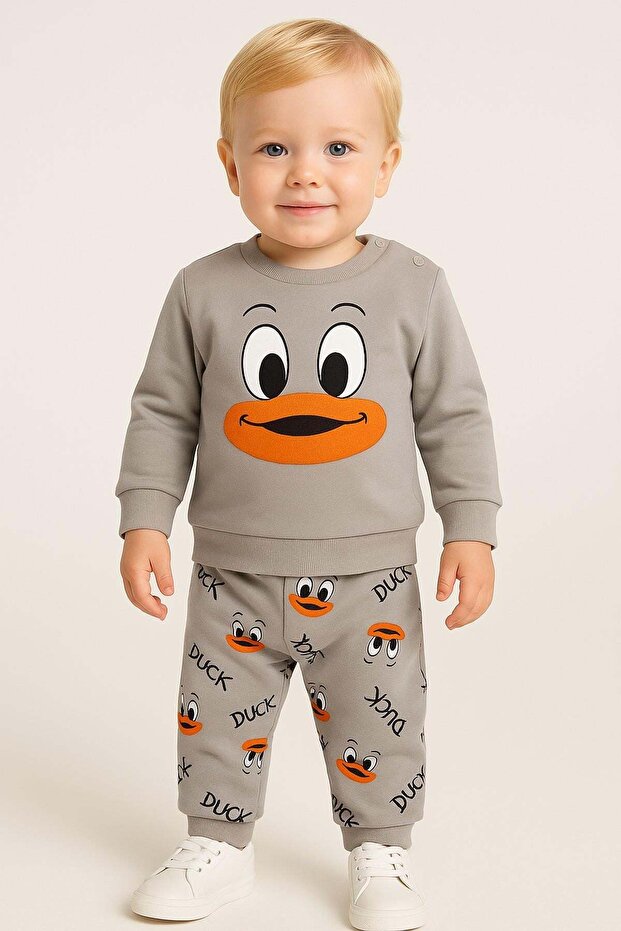Baby Girl/Boy Unisex Duck Patterned 2-Piece Set Sweatshirt and Bottoms 6-9-12-18 Months