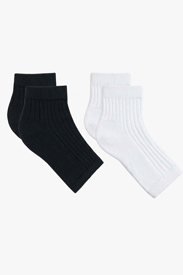 2 Pairs of Ribbed Toeless Women's Socks