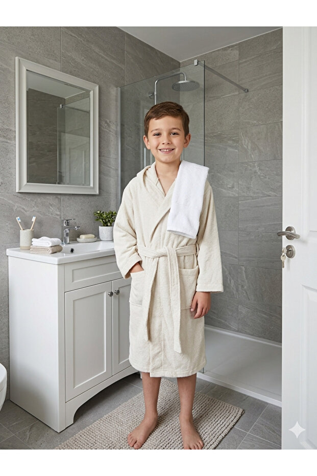 100% Cotton Children's Bathrobe/ Smoked Unisex