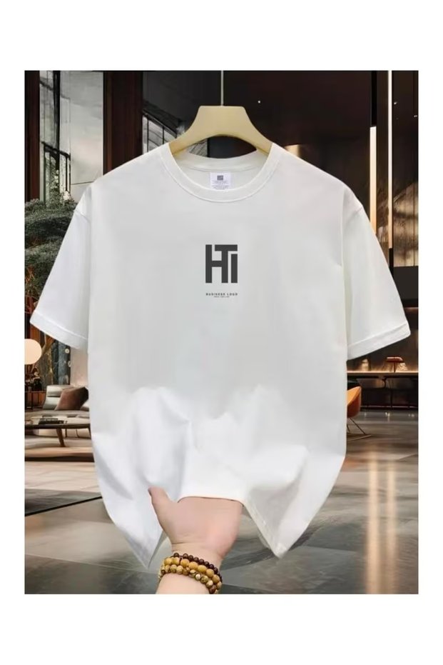 Unisex Printed Oversize Crew Neck T-shirt