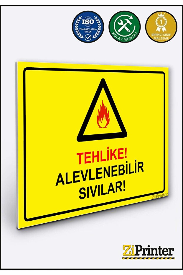 Danger! Flammable Liquids! Isg Warning Sign Dekota 15X20 cm