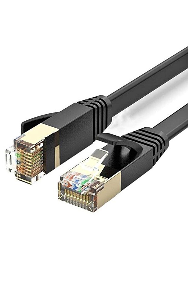 كابل إيثرنت Cat7 بطول 20 متر عالي السرعة مسطح مع موصلات RJ45 LAN بسرعة 10 جيجابت في الثانية وتردد 600 ميجاهرتز محمي لشبكات الإنترنت