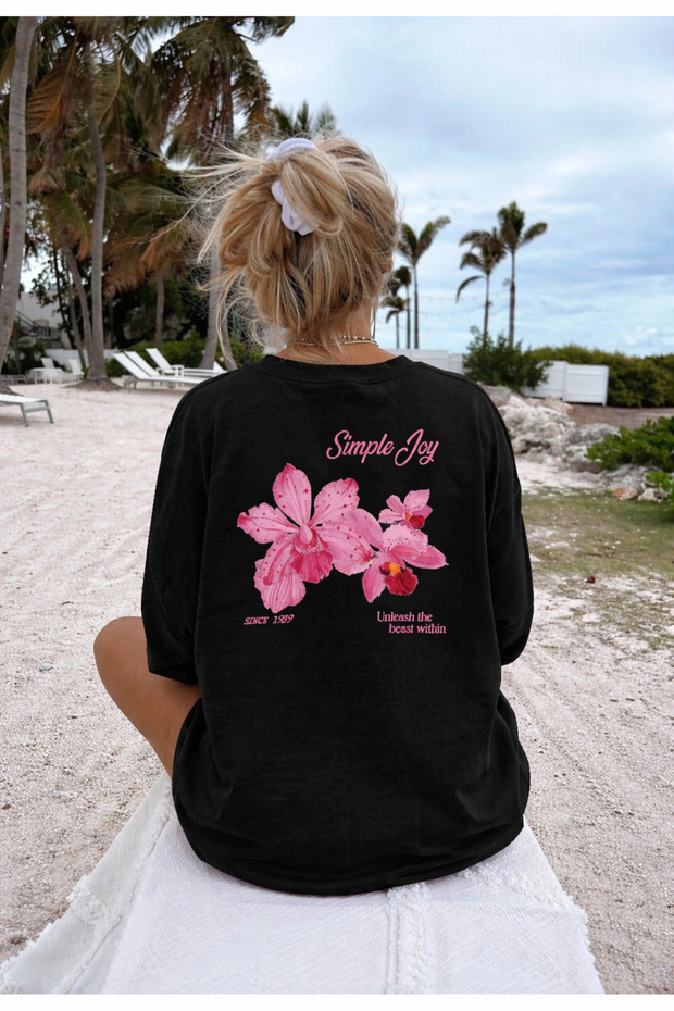 Women's Simple Joy Printed Oversized T-Shirt