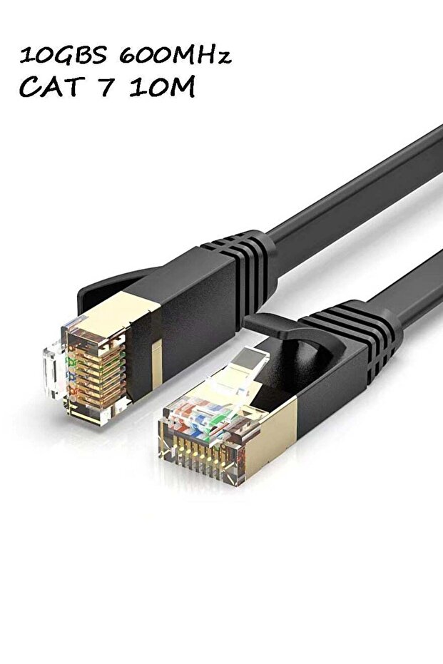 10m Cat 7 Ethernet Cable, High Speed Gigabit Flat Lan Network Cable