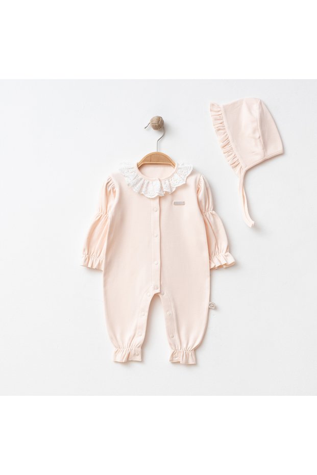 Balloon Sleeve Scalloped Baby Girl Jumpsuit