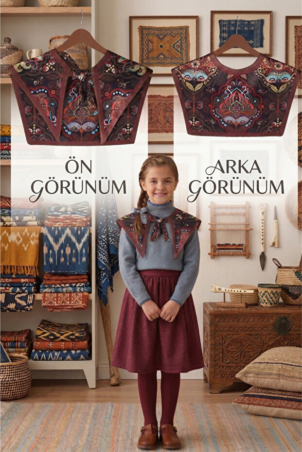 Girl's Bohemian Style Ethnic Patterned Shoulder Shawl - Collar Scarf