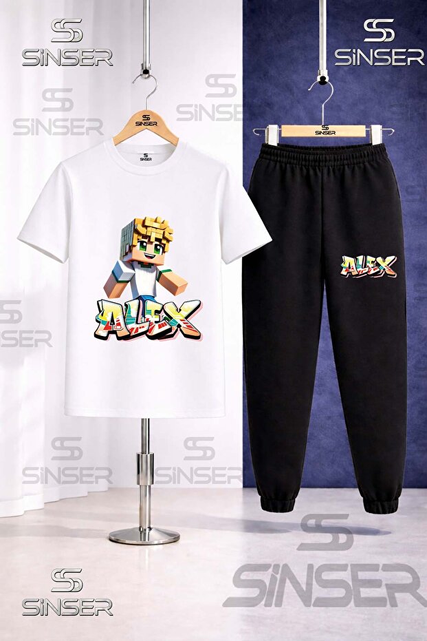 Children's Alex Yellow New Printed T-Shirt Tracksuit Set