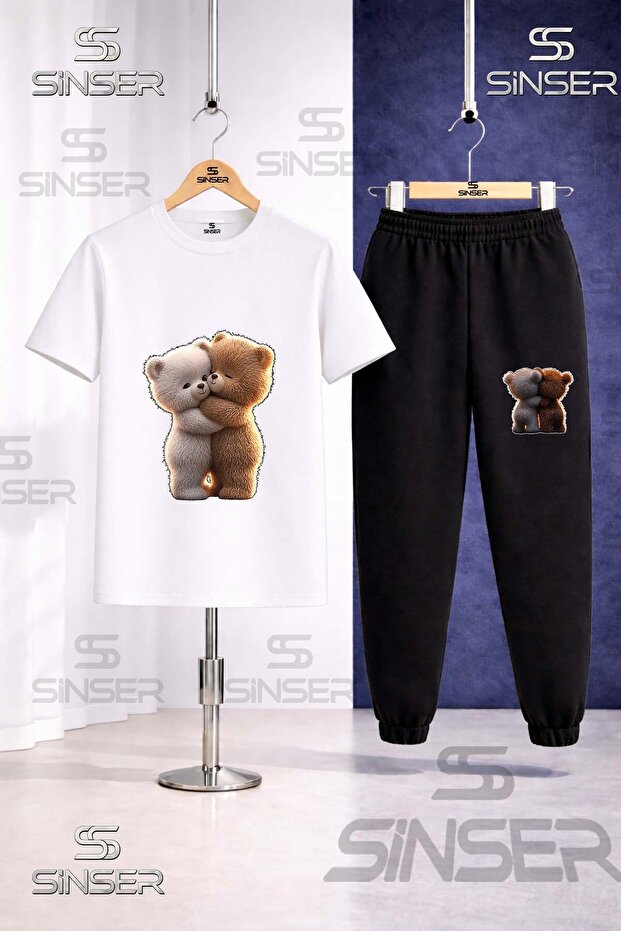 Children's Bear Hug 2-Piece Printed T-Shirt and Sweatpants Set