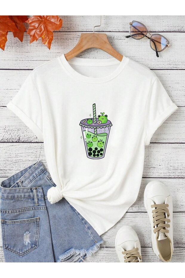 Oversize Drink Printed T-shirt