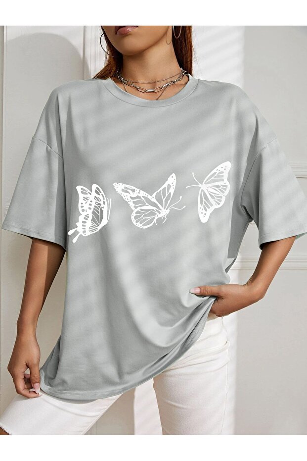 Oversize Butterfly Printed T-shirt