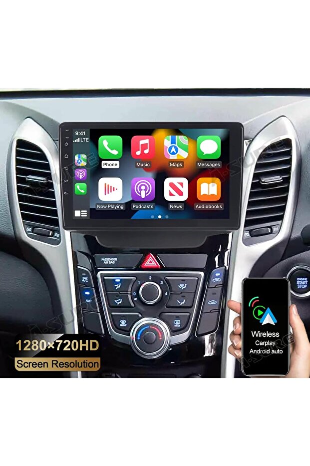 شاشة أندرويد لهيونداي i30، 4 جيجابايت رام، 64 جيجابايت روم، موديل 2011-2017، كاربلاي، أندرويد أوتو، كاميرا خلفية.
