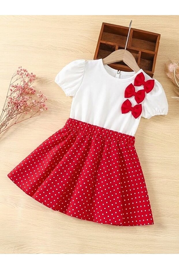 Girl's 2-Piece Combination Set with Woven Bow Detail
