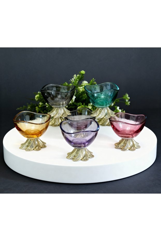 6 Pieces Coffee Side Colored Mini Turkish Delight Bowl Sugar Bowl Sauce Bowl Jam Bowl Snack Bowl