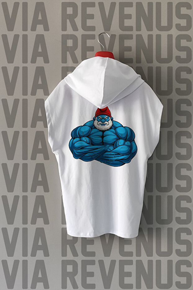Gym Papa Front and Back Printed Zero Sleeve Hooded 100% Cotton Sports Tshirt