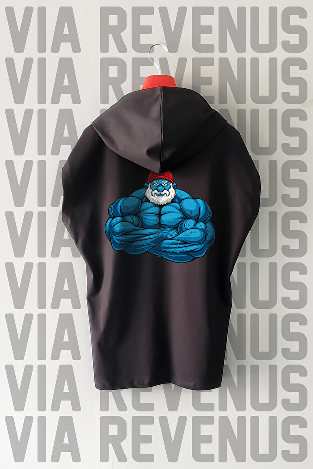 Gym Papa Front and Back Printed Zero Sleeve Hooded 100% Cotton Sports Tshirt
