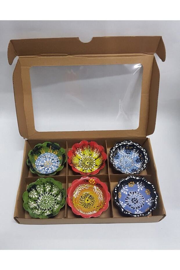 Sultan 6-Piece Handmade Chamomile Turkish Delight-Cookie Bowl