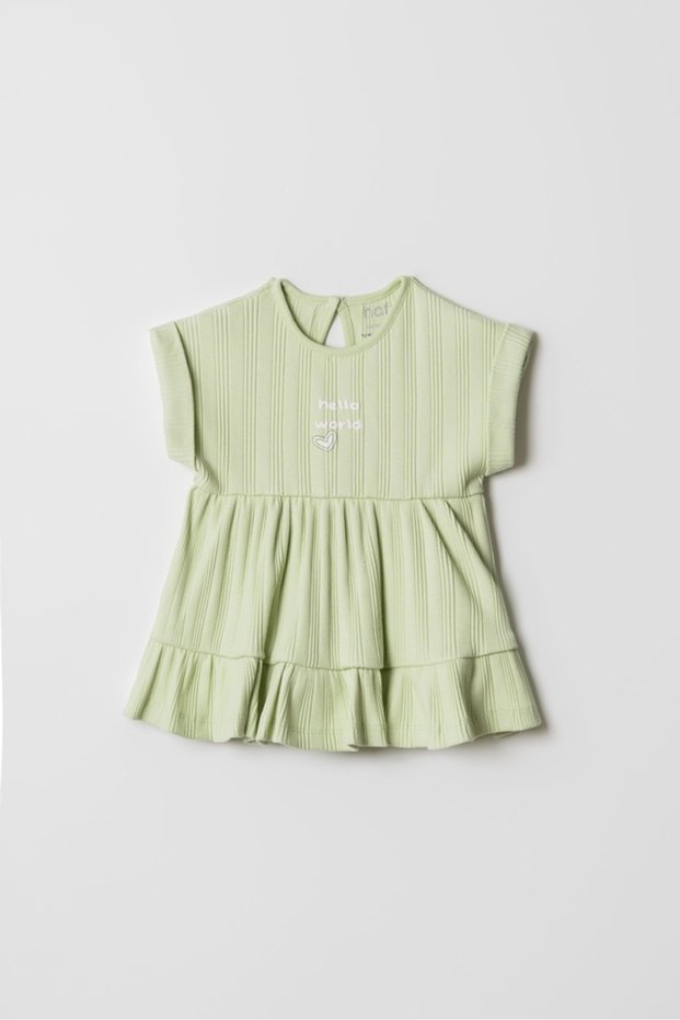 "Hello World" Ruffled, Baby Girl Summer Dress
