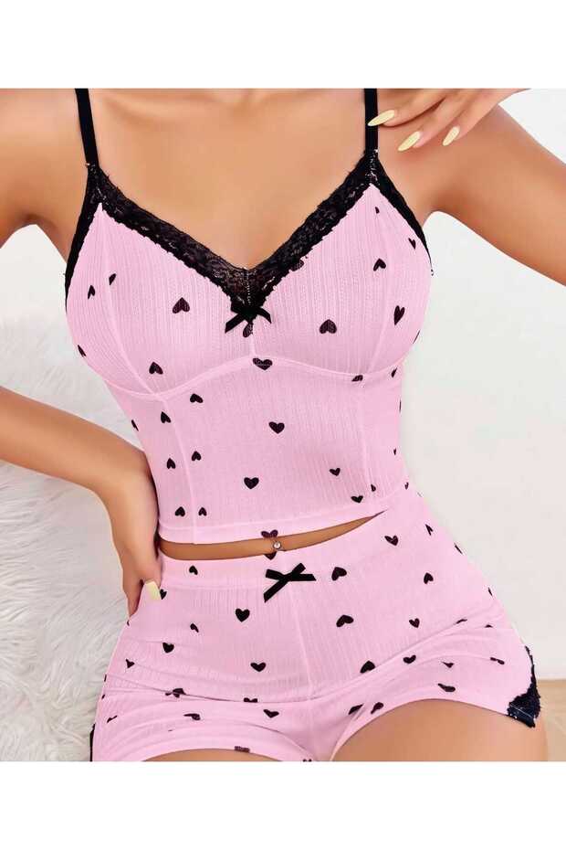 Patterned Shorts Pajama Set - 2