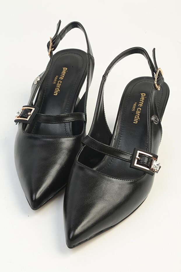 Black Women's Heeled Shoes Pc-55736
