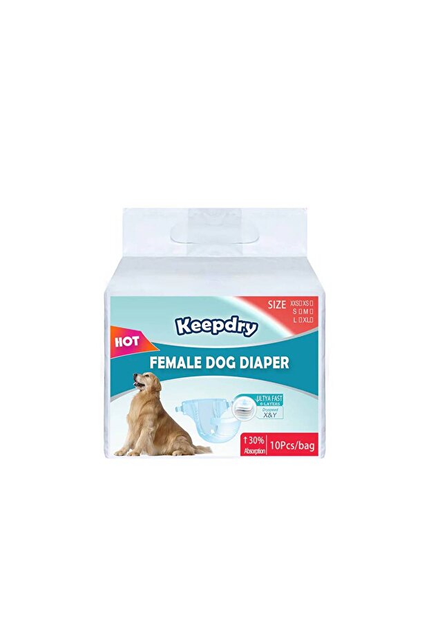 - Keep Dry Female Dog Diapers (Pack Of 10) / XX-Small