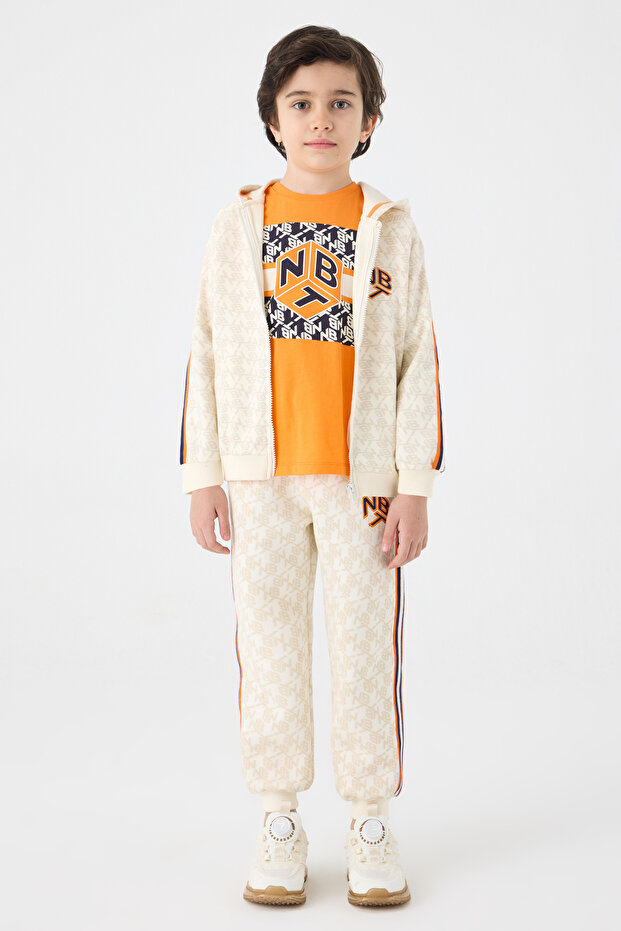 Boy Patterned Tracksuit Top