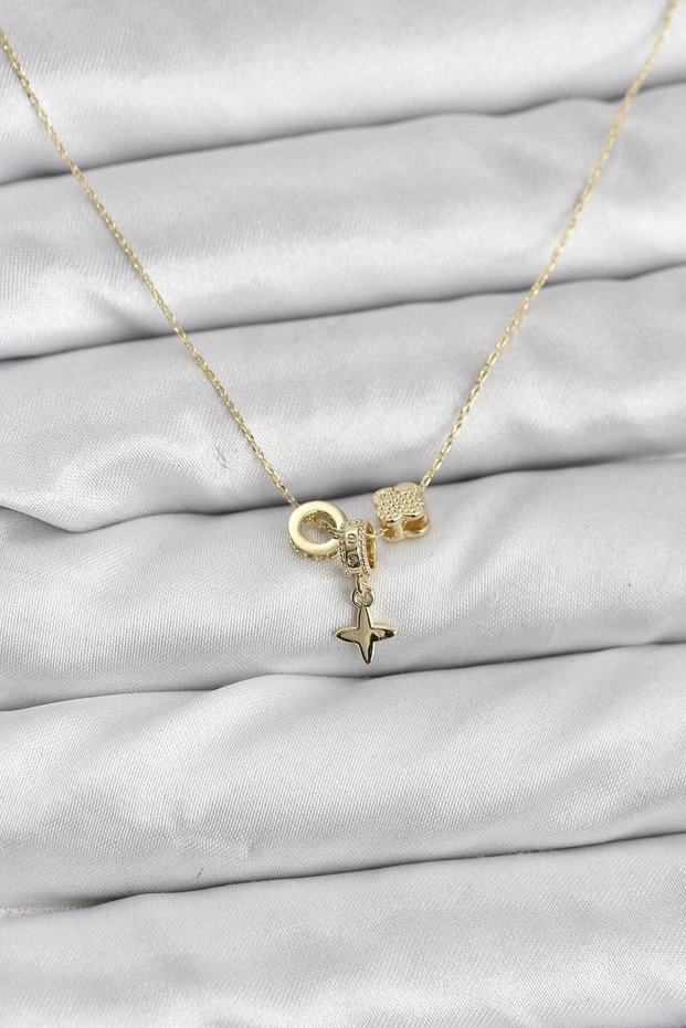 Stylish Gold Color Brass Minimal Charm Women's Necklace Teachers Mothers Valentine's Day Gift