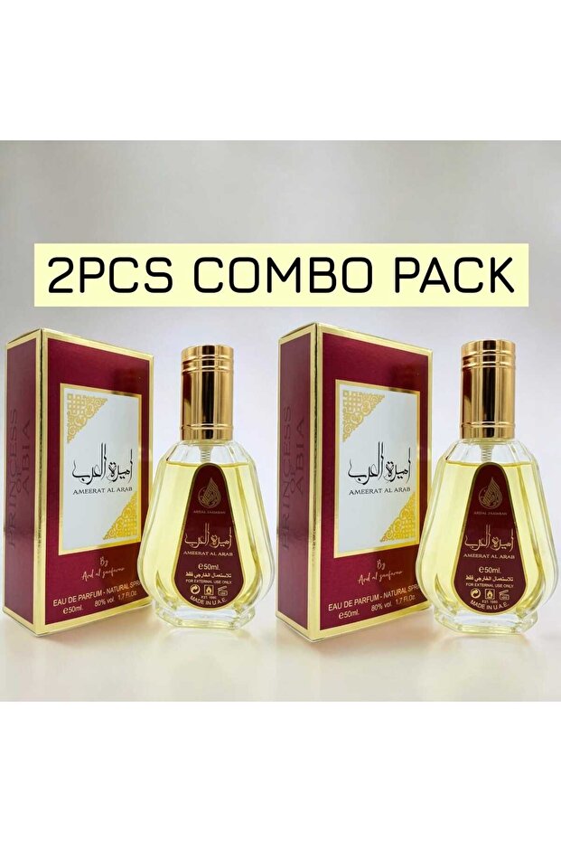 Ameerat Al Arab Eau De Parfum 2PC COMBO 2x50ml - Long Lasting Arabic Perfume, Floral Fragrance Spray