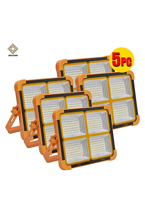 5 قطع من مصابيح LED الشمسية المحمولة للتخييم والطوارئ والعمل، قابلة لإعادة الشحن، عالية السطوع، مصباح معلق