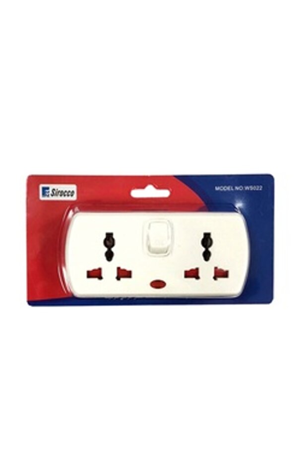 4-Way 2/3Pin Multi-Socket, White - 2