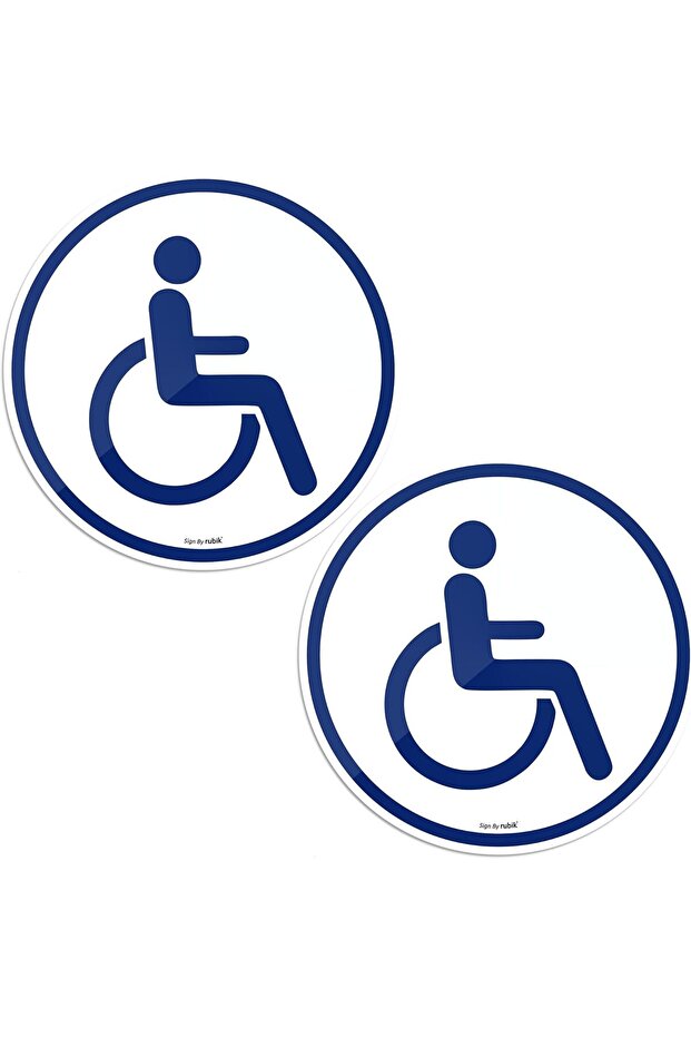 2 Pack Self Adhesive Disabled Handicap Sticker, Decal Sign for Car Body Window Bumper 15cm Round
