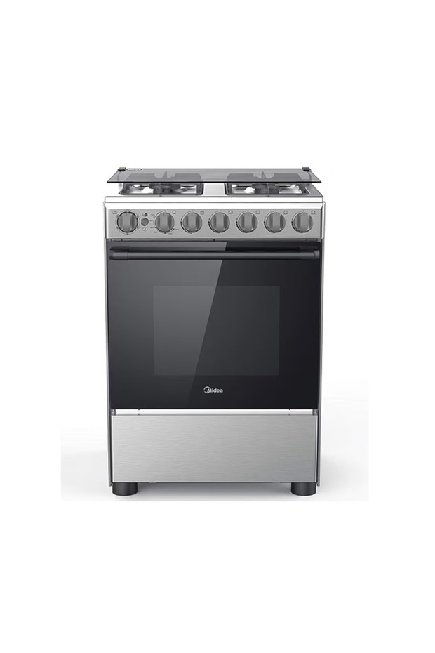 60x60 Freestanding Gas Cooker 4 Burners Oven Grill Stainless Steel BME62058FFD-D