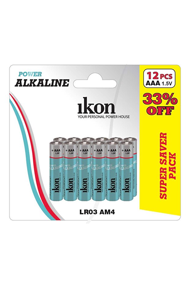 Power Alkaline 1.5V AAA Battery, 12 pcs, LR03