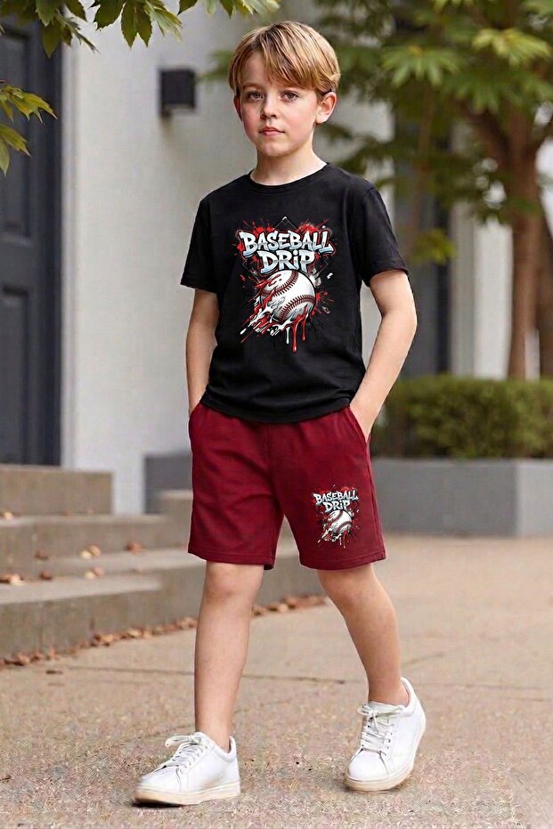Boy's Multi-Colored Printed Comfortable Fit Summer Combination