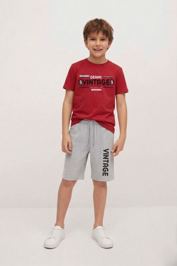 Boy's Multi-Colored Printed Summer Favorite Shorts Set