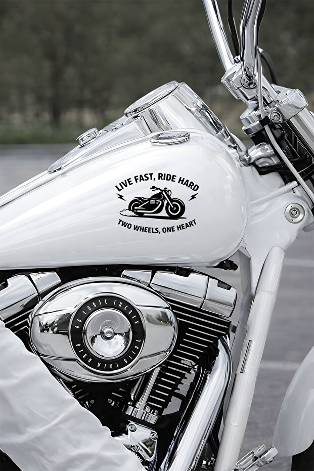 Motorcyclist Sticker - Biker Motorcycle Vehicle Motor Sticker - Live Fast Ride Hard Sticker 15X11Cm