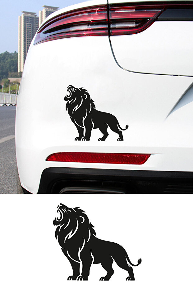 King Lion Car Sticker - Car Sticker with Strong Lion Figure - Car Accessory 15X13Cm