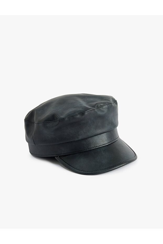 Faux Leather Cap Hat