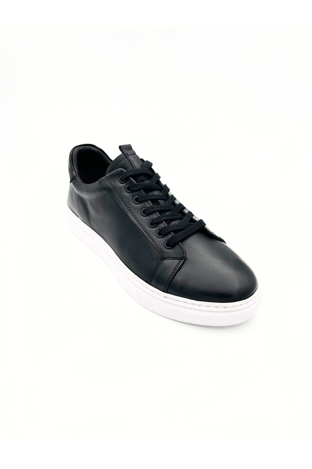 Black Color White Sole Lace-Up Orthopedic Inner and Outer 100% Genuine Leather Casual Daily Shoes Vdz03032