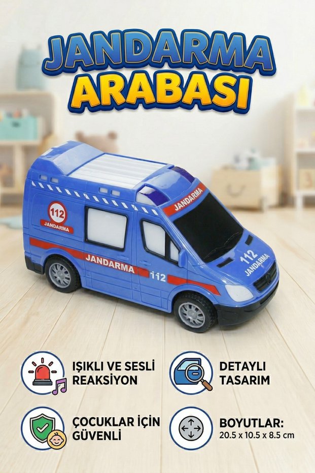 Gendarmerie Car Toy Minibus - Rescue Series 112 Vehicles with Lights and Sounds - Educational Toy