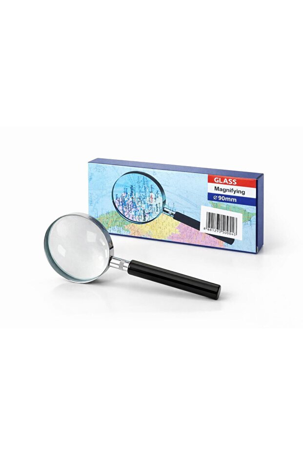 Glass Magnifying Glass with Metal Frame and Handle 90 mm