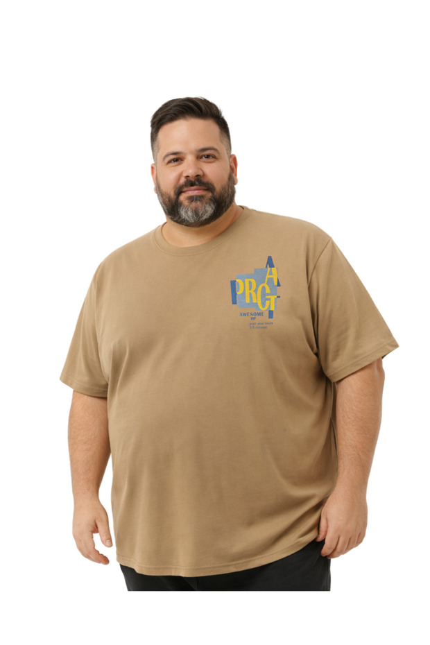 Men's Plus Size Mink Crew Neck Short Sleeve Pragt T-Shirt 5Xl-6Xl-7Xl-8Xl