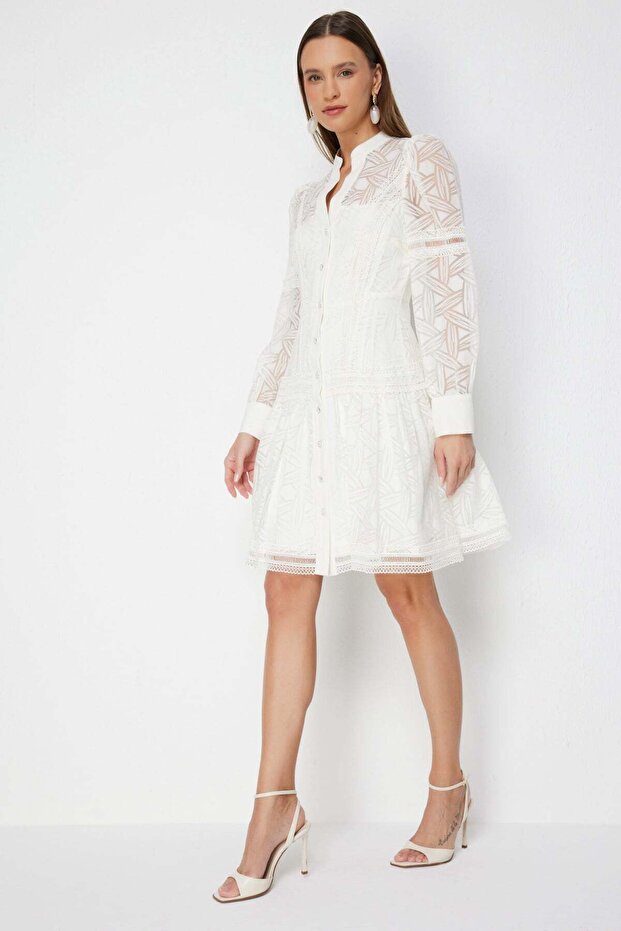 Rochie midi cu model Hakim Yaka - 3