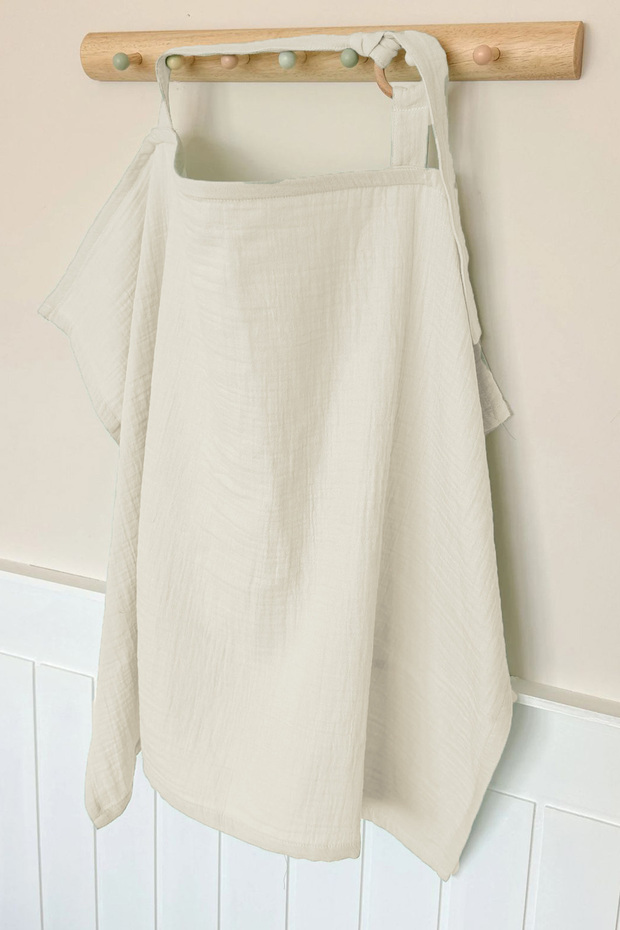 Kz 2 Layer Muslin Baby Nursing Bib 100% Cotton 70X90 cm - Cream