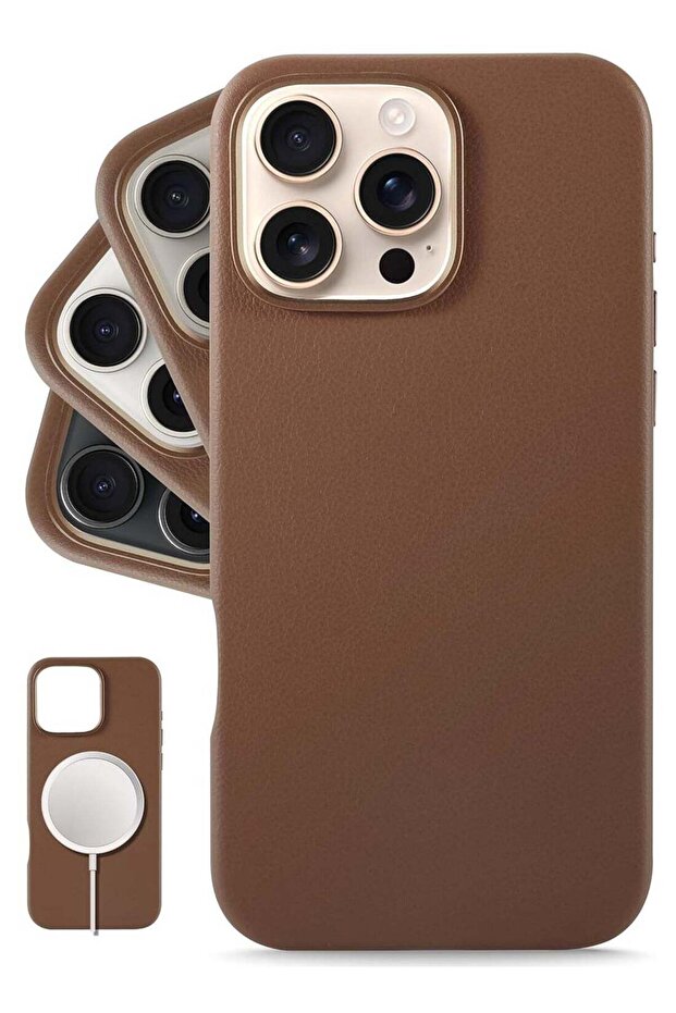 Timeless Dark Saddle Brown Leather iPhone 16 Pro Case – Softens with Use, MagSafe Compatible