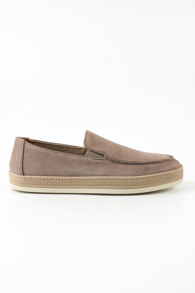 Genuine Nubuck Leather Mink Color Loafer Men's Shoes - 263960-1