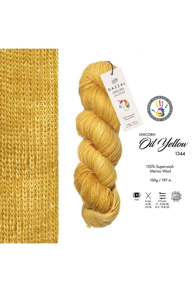 Unicorn 100% Superwash Merino Wool – 100 g 197 m Hand-Dyed Knitting Yarn-1344-1 Piece