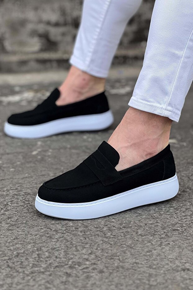 Wg161 Black Suede Men's Casual Shoes - Black 3 43